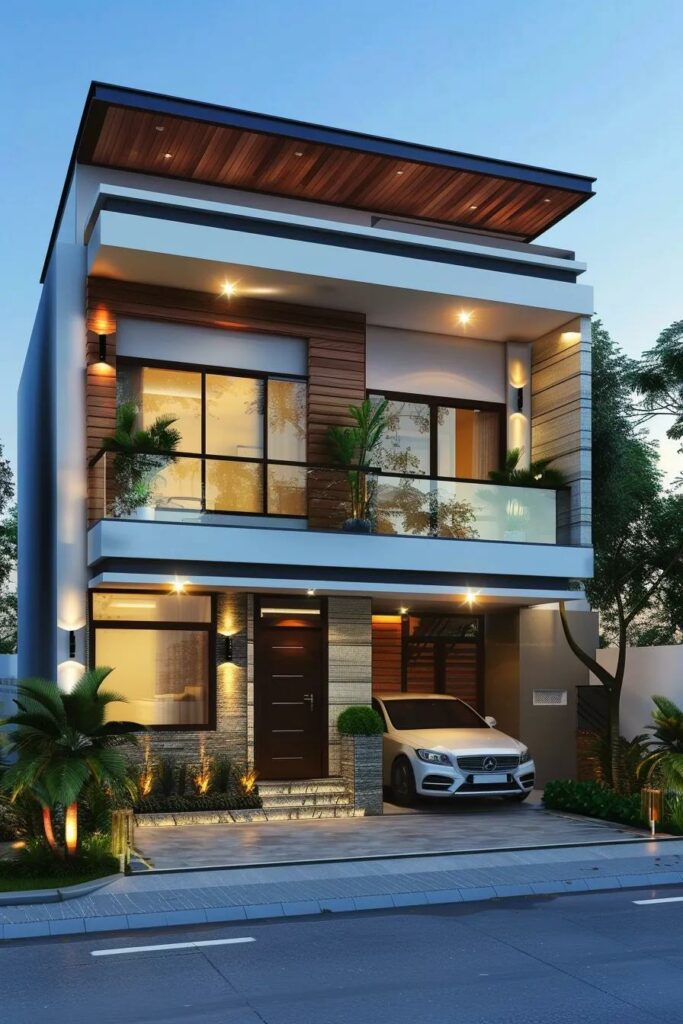 modern house front elevations without garage